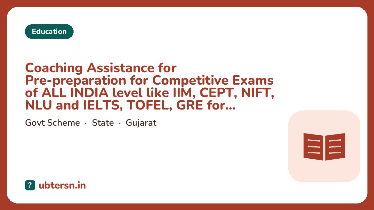 Coaching Assistance for Pre-preparation for Competitive Exams of ALL INDIA level like IIM, CEPT, NIFT, NLU and IELTS, TOFEL, GRE for going Foreign