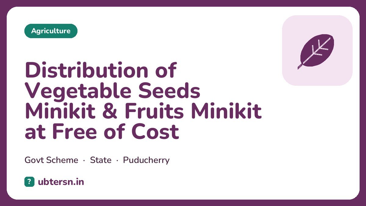 Distribution of Vegetable Seeds Minikit & Fruits Minikit at Free of Cost